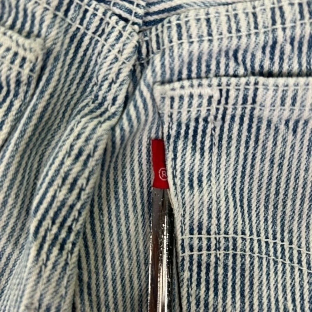 Vintage Levis 501XX Button Fly High Waisted Jean Women Hickory Stripe Denim READ - Picture 6 of 13